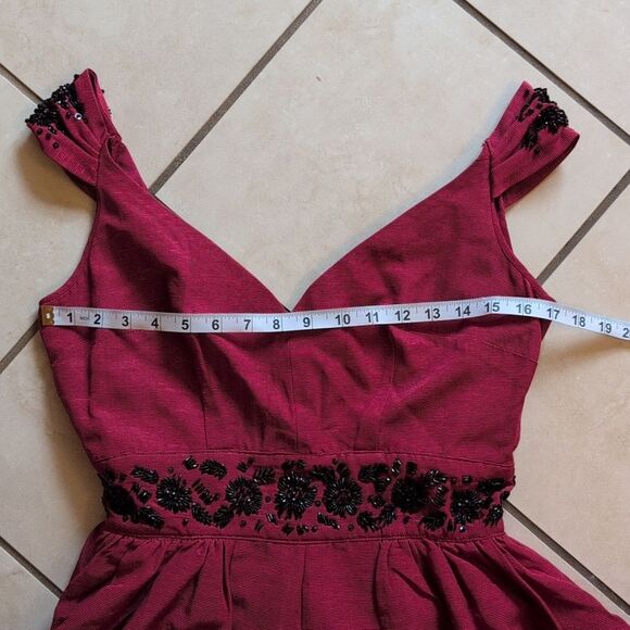 Trashy Diva Candice Gwinn Eva Marie Dress Red Ribbed Rayon Size 8 - Picture 10 of 13